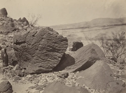 Rock Carved by Drifting Sand, Below Fortification Rock, Arizona by Timothy O'Sullivan, photograph, 1871