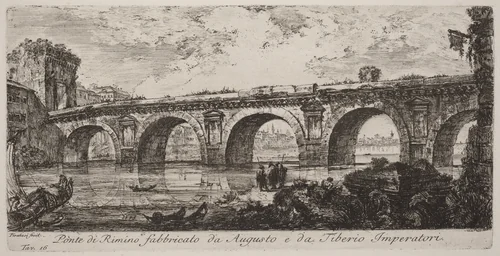 Ponte di Rimino fabbricato da Augusto e da Tiberio imperatore by Giovanni Battista Piranesi, portfolio, 1748