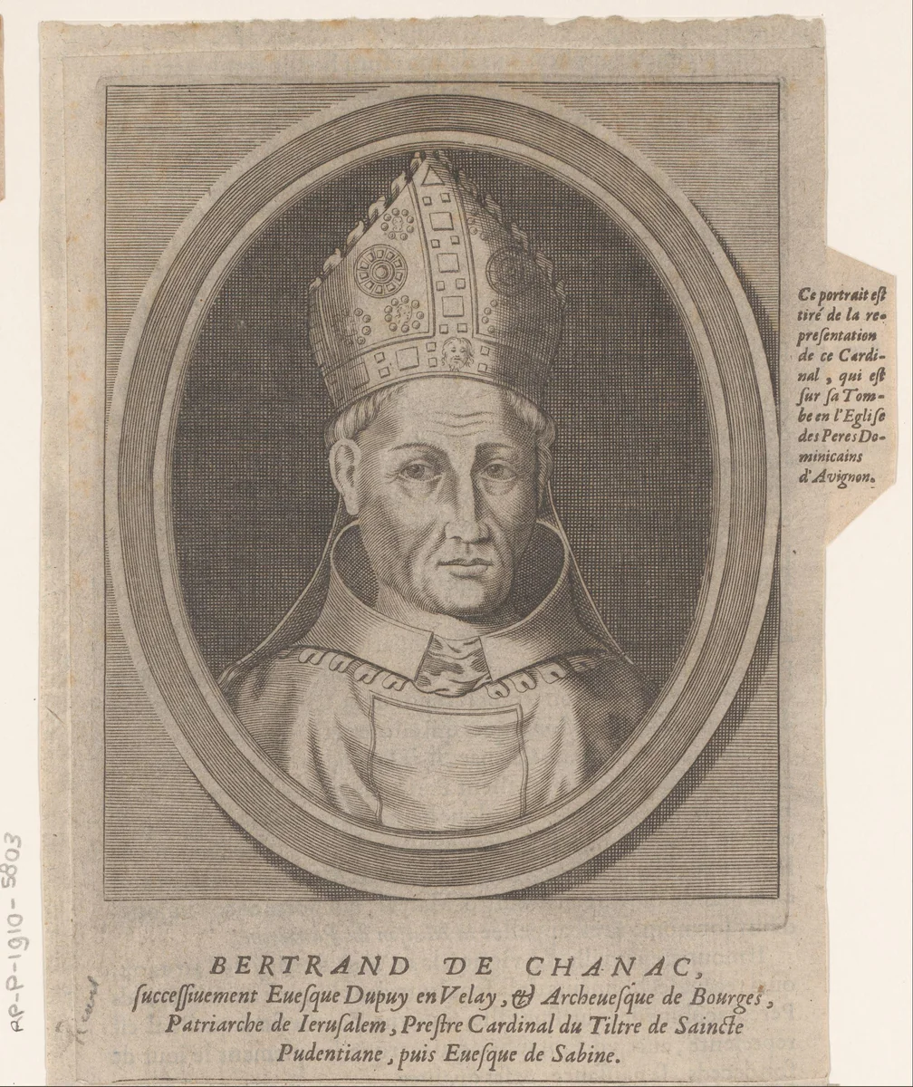 Portret van Bertrand de Chanac by Etienne Picart, print, 1660
