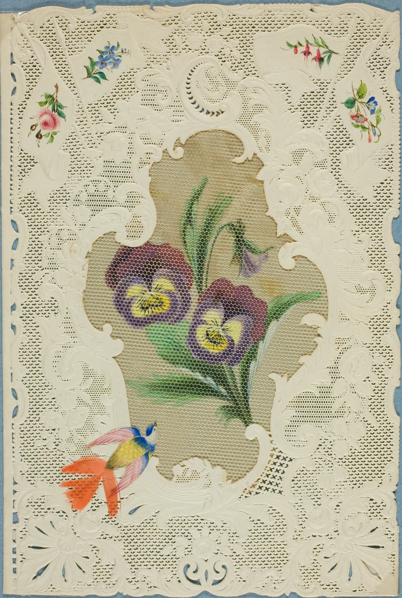 Untitled Valentine (Large Purple and Yellow Flowers) by Dobbs Kidd, other, 1815-1830