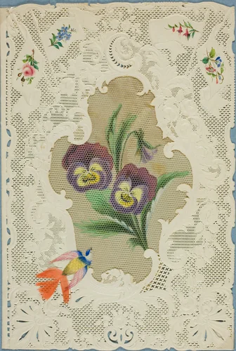 Untitled Valentine (Large Purple and Yellow Flowers) by Dobbs Kidd, other, 1815-1830