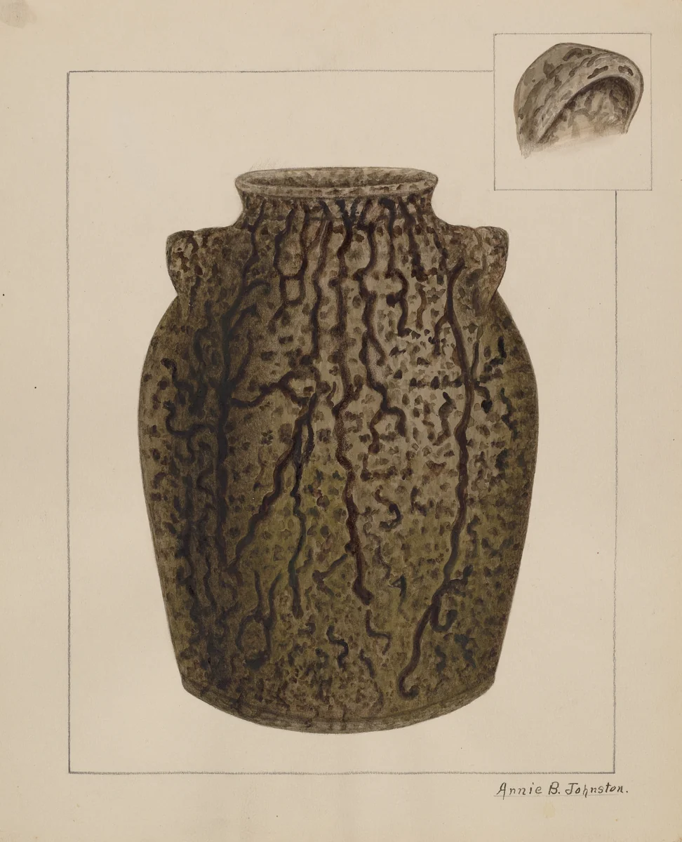 Stoneware Jar by Annie B. Johnston, index of american design, 1937