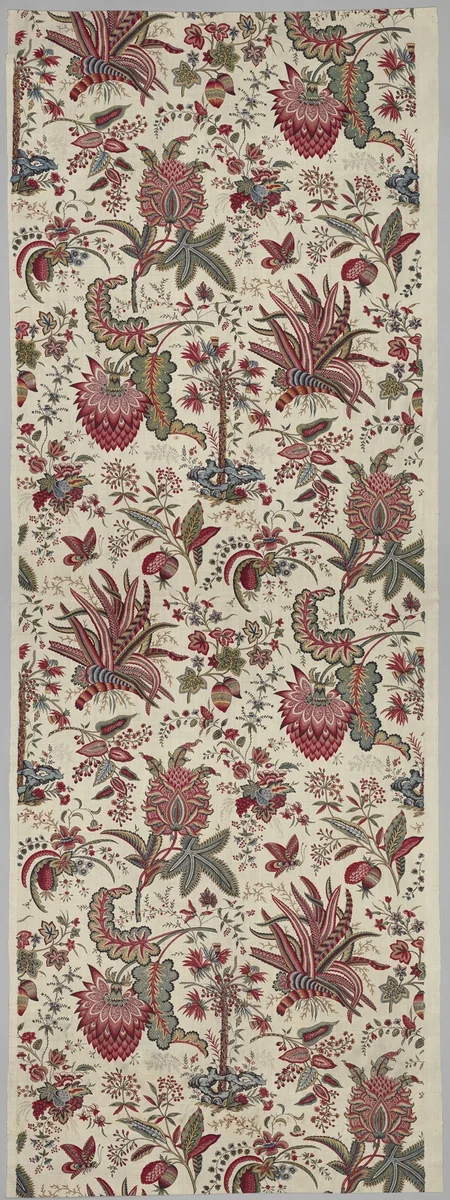 Fleurs Tropicales et Palmiers (Tropical Flowers and Palm Trees) by Oberkampf Manufactory, textile, 1787