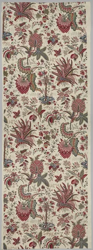 Fleurs Tropicales et Palmiers (Tropical Flowers and Palm Trees) by Oberkampf Manufactory, textile, 1787