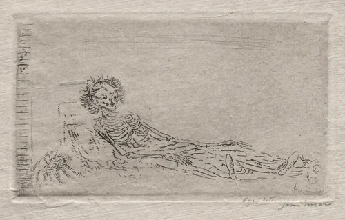 My Portrait in the Year 1960 by James Ensor, print, 1888