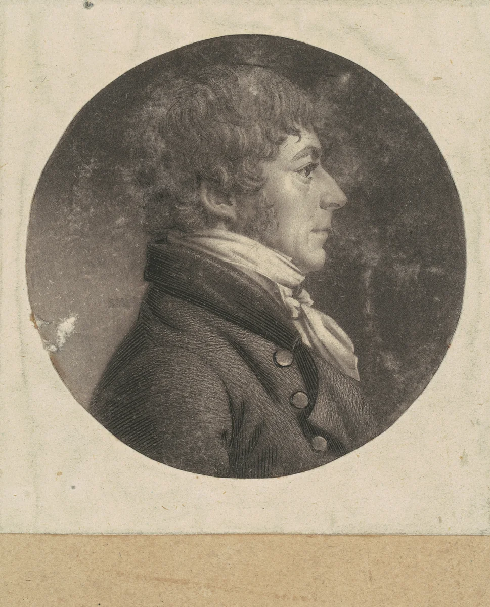 Unidentified Man by Charles B. J. Févret de Saint-Mémin, print, 1798-1803
