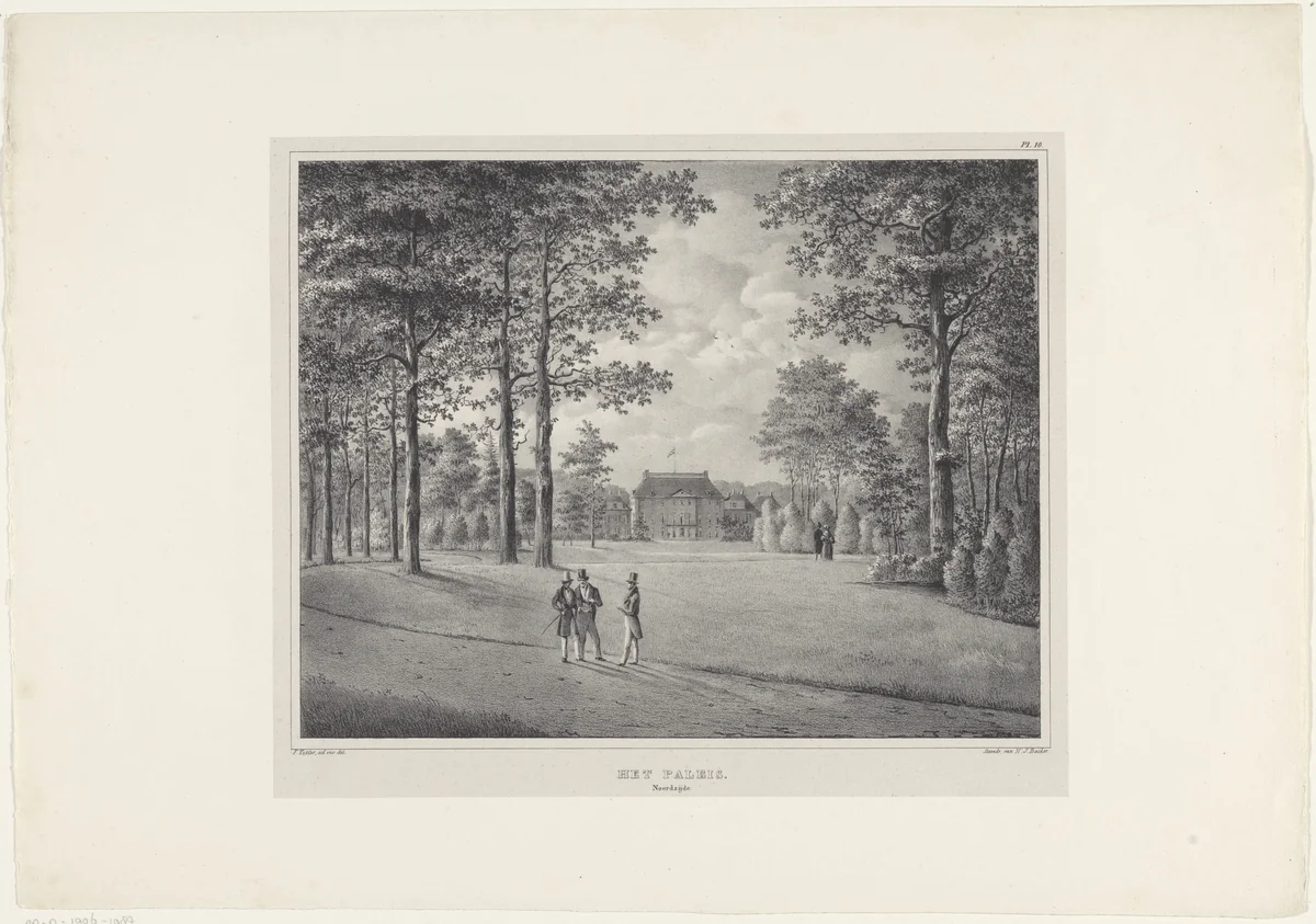 Noordzijde van Paleis Het Loo by anonymous, print, 1822-1845
