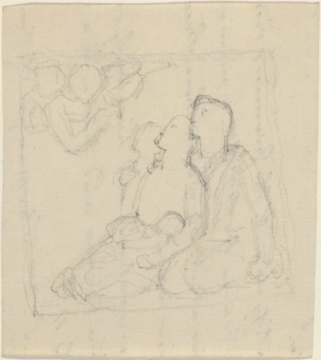 A Family Addressed by Angels by John Flaxman, drawing, 1755-1826
