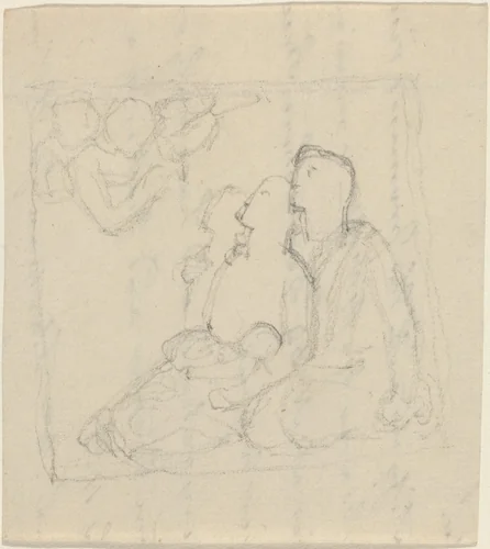 A Family Addressed by Angels by John Flaxman, drawing, 1755-1826