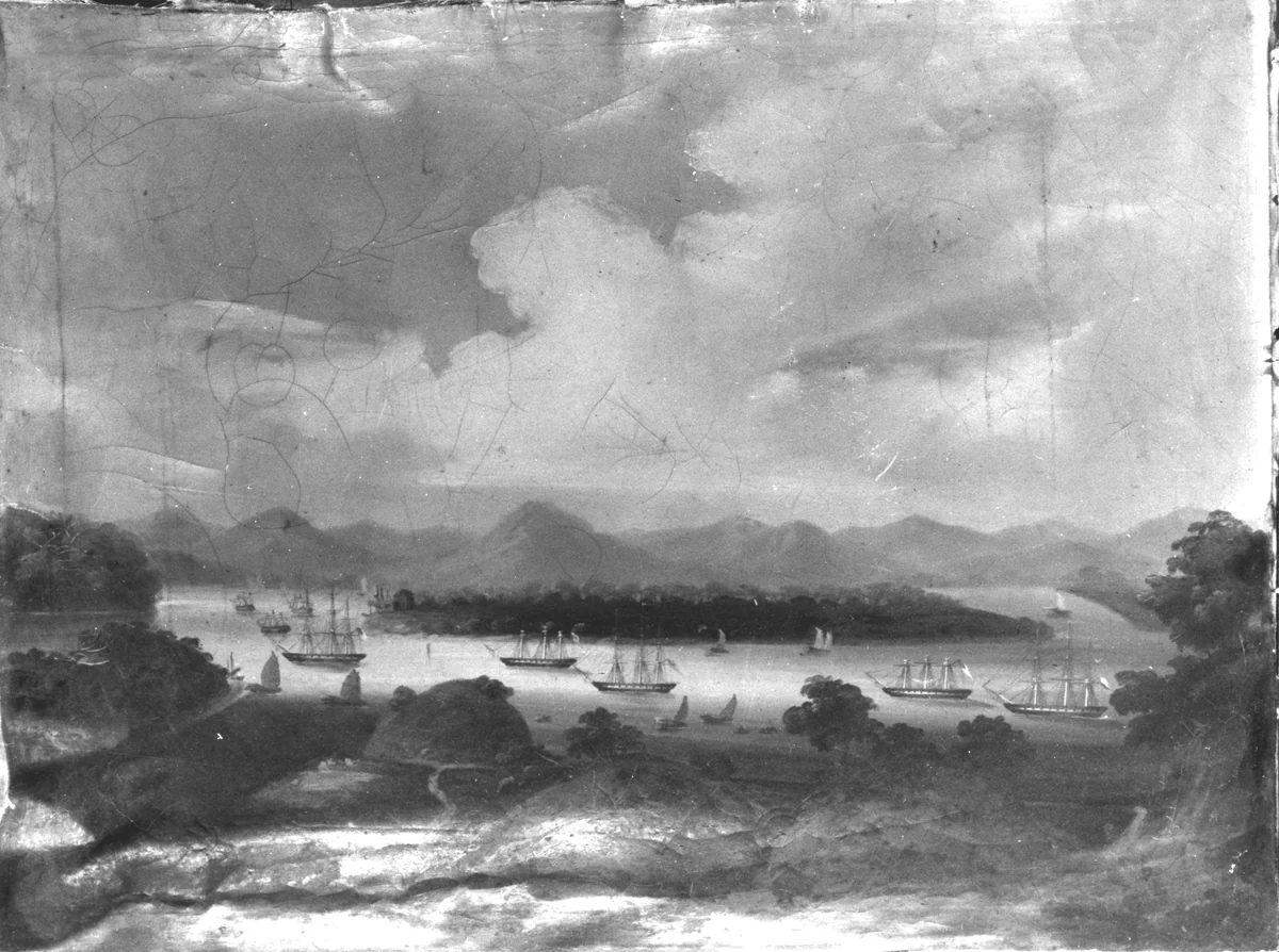 View of the Whampoa Anchorage by Unknown Artist, artwork, 1840
