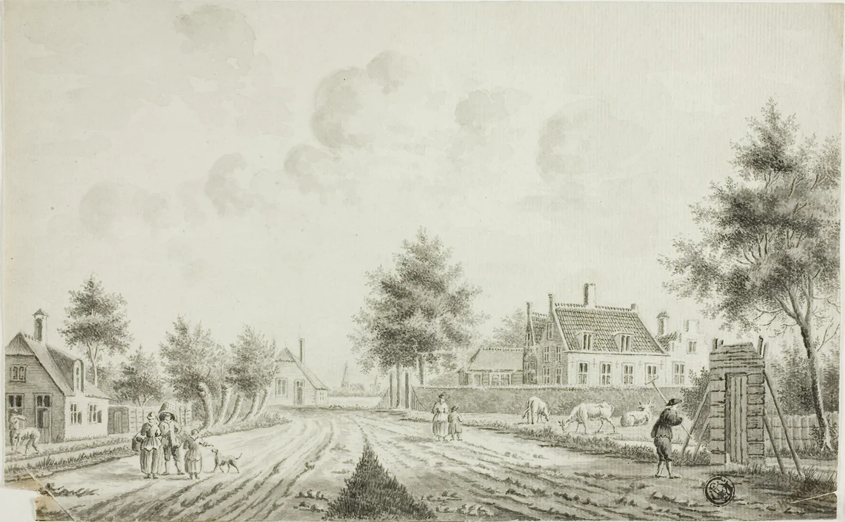 Dutch Village by Cornelis Pronck, drawing, 1745-1755