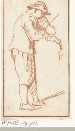 Violist by Cornelis Ploos van Amstel, print, 1736-1798