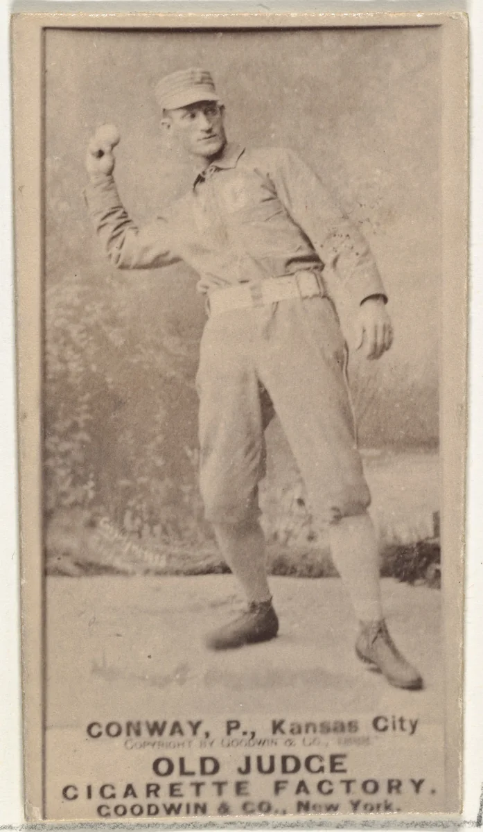 James P. "Jim" Conway, Pitcher, Kansas City Cowboys, from the Old Judge series (N172) for Old Judge Cigarettes by Goodwin & Company, photograph, 1888