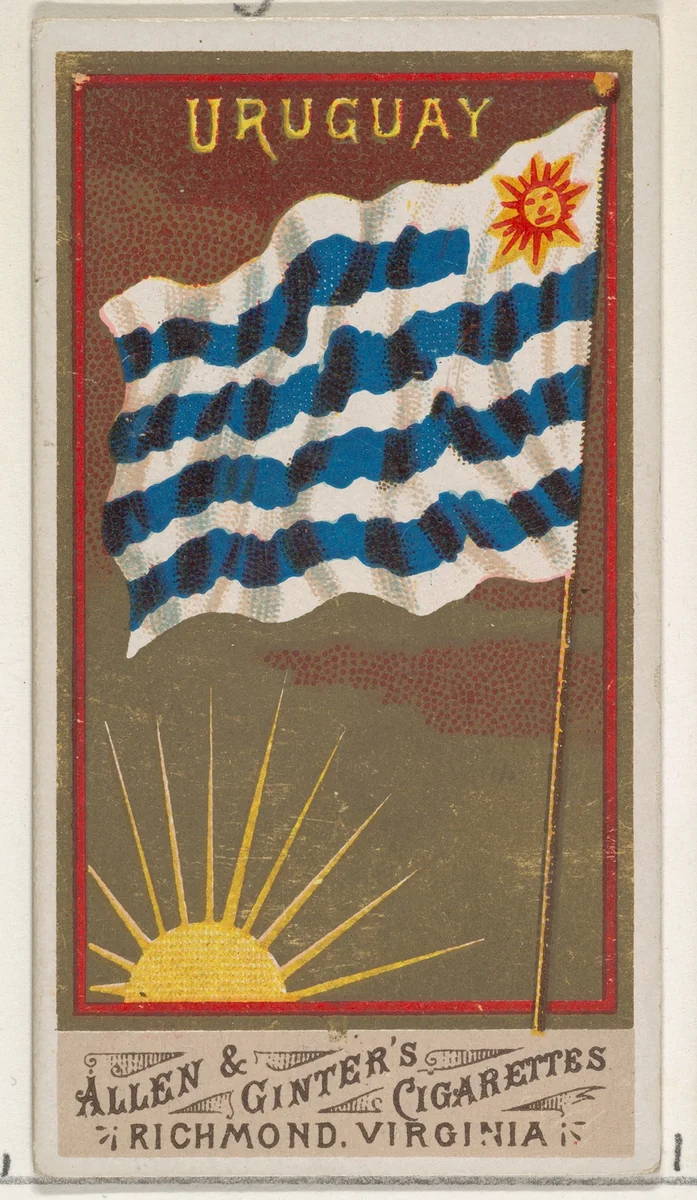 Uruguay, from Flags of All Nations, Series 1 (N9) for Allen & Ginter Cigarettes Brands by Allen & Ginter, print, 1887