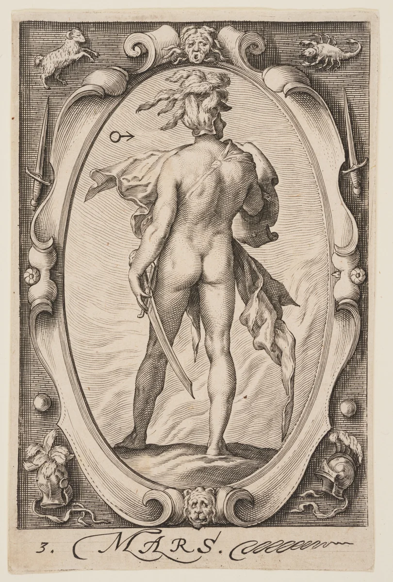 Mars, from The Seven Planets by Jacob Matham, print, 1597