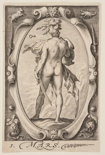 Mars, from The Seven Planets by Jacob Matham, print, 1597
