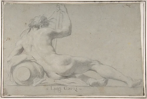 Reclining River God by Luigi Garzi, drawing, 1638-1721