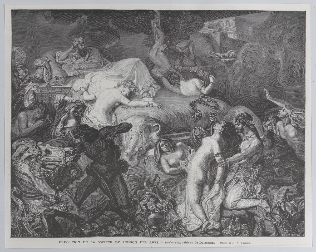 Sardanapale, from "Le Monde Illustré" by Emile Thomas, print, 1874