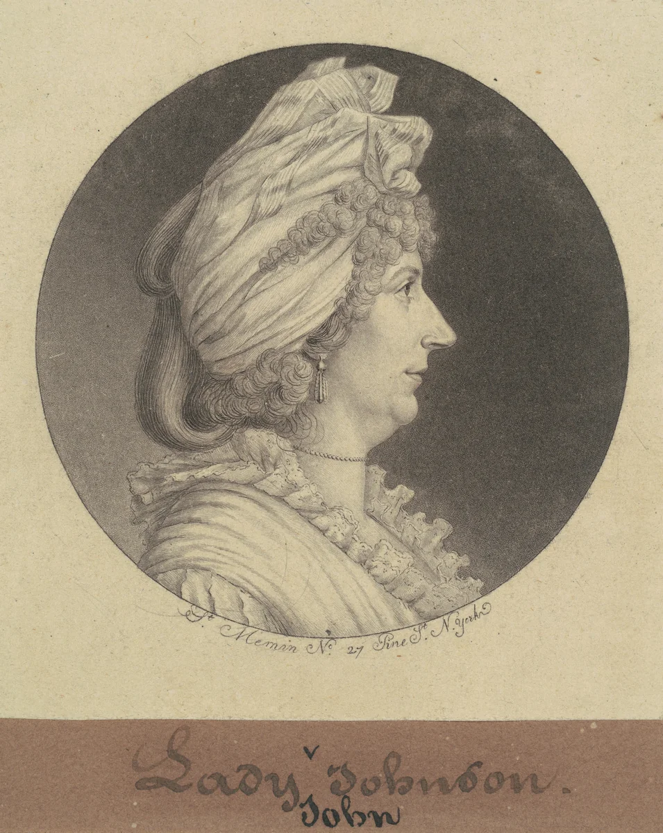 Lady Mary Watts Johnson by Charles B. J. Févret de Saint-Mémin, print, 1797