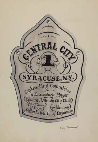 Engraved Name Plate by Grant Vanderpool, index of american design, 1935-1942