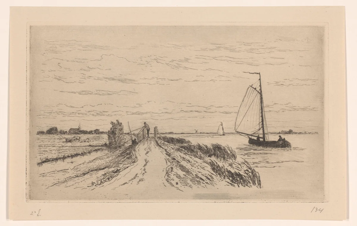 Gezicht op het Spaarne bij Haarlem by Carel Nicolaas Storm van 's-Gravesande, print, 1851-1910