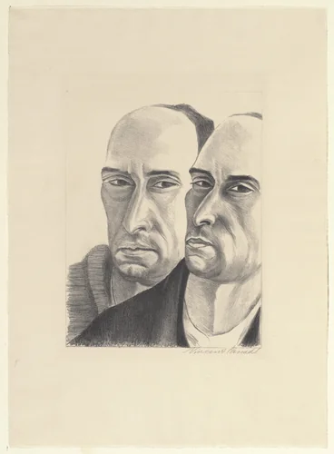 Double Self Portrait by Vincent Canadé, print, 1927