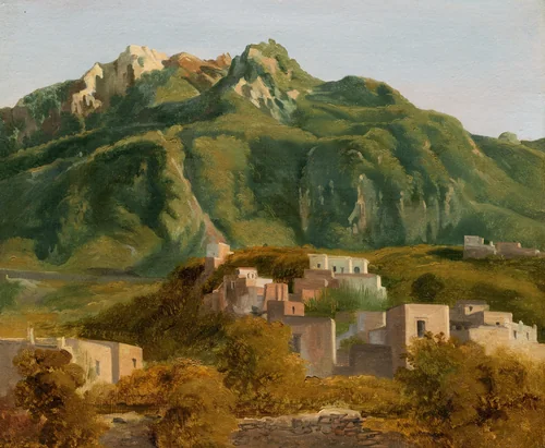 Village on the Island of Ischia by Sébastien-Louis-Guillaume Norblin de la Gourdaine, painting, 1826