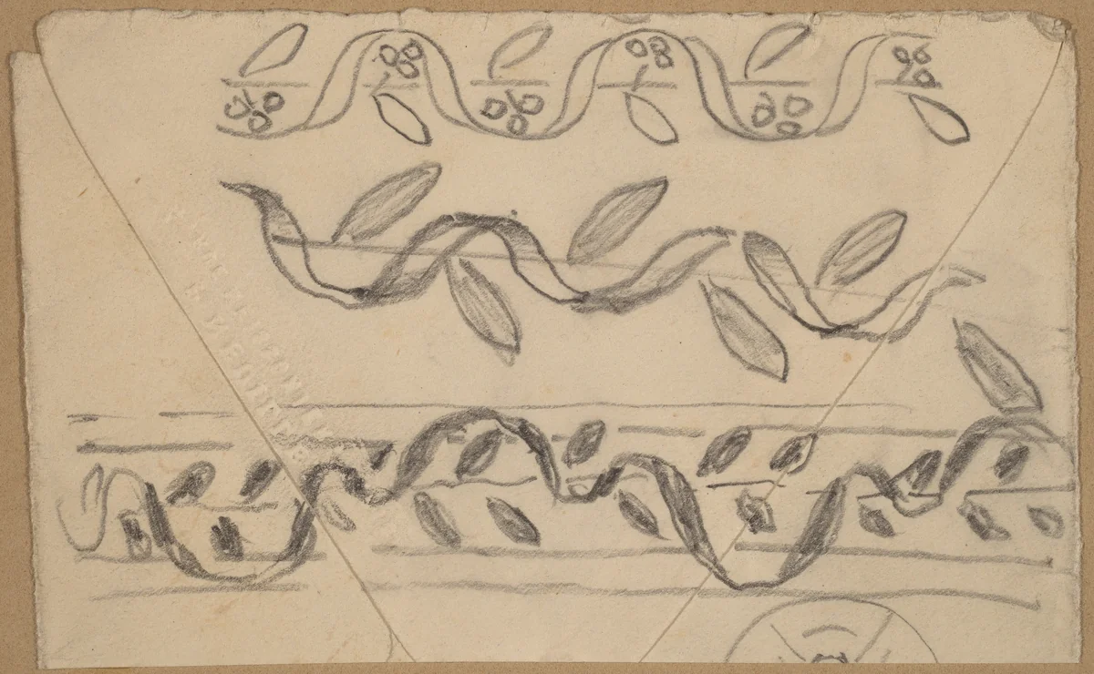 Studies for Border Designs by Charles Sprague Pearce, drawing, 1890-1897
