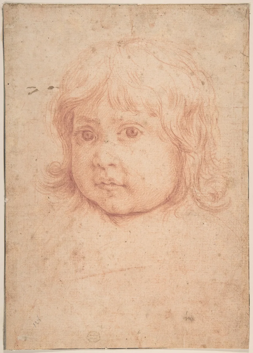Child's Head by anonymous, drawing, 1600-1700