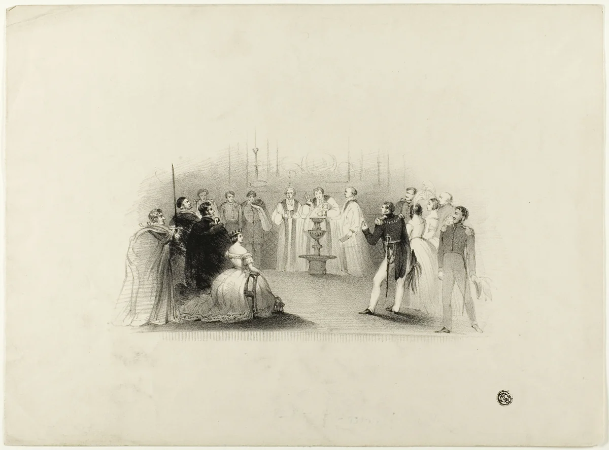 Christening of Edward VII by John Hayter, print, 1820-1891