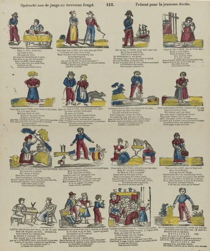 Opdracht aan de jonge en leerzame jeugd / Présent pour la jeunesse docile by Philippus Jacobus Brepols, print, 1800-1833