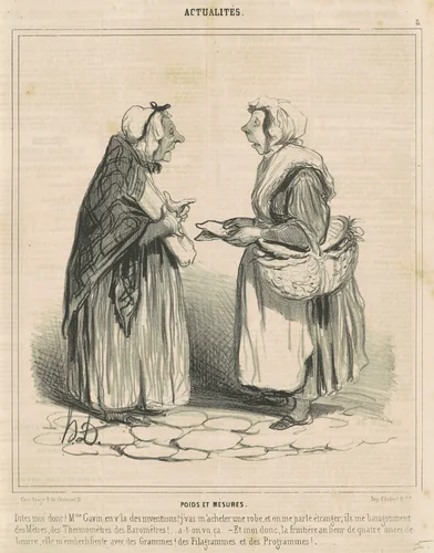 Poids et mesures by Honoré Daumier, print, 1840