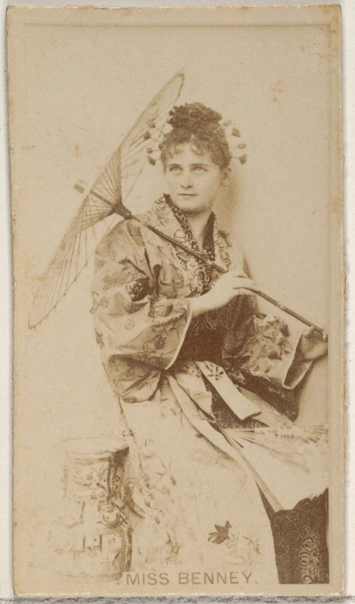 Miss Benney, from the Actors and Actresses series (N45, Type 8) for Virginia Brights Cigarettes by Allen & Ginter, photograph, 1885-1891