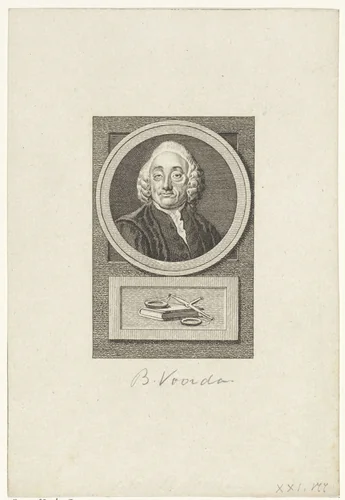 Portret van Bavius Voorda by Reinier Vinkeles, print, 1783-1795
