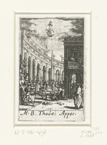 Het martelaarschap van Judas Thaddeüs by Jacques Callot, print, 1632-1634