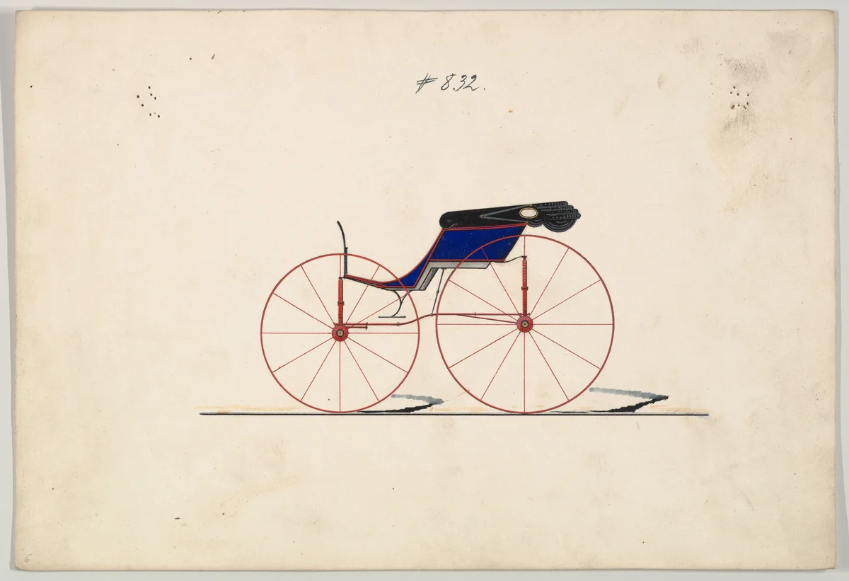 Design for Wagon, no. 832 by Brewster & Co., drawing, 1850-1870