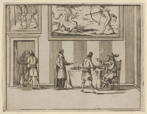 Francesco I d'Este Instructing for Alms to be Given to the Poor, from "L'Idea di un Principe ed Eroe Cristiano in Francesco I d'Este, di Modena e Reggio Duca VIII [...]" by Bartolomeo Fenice, print, 1659