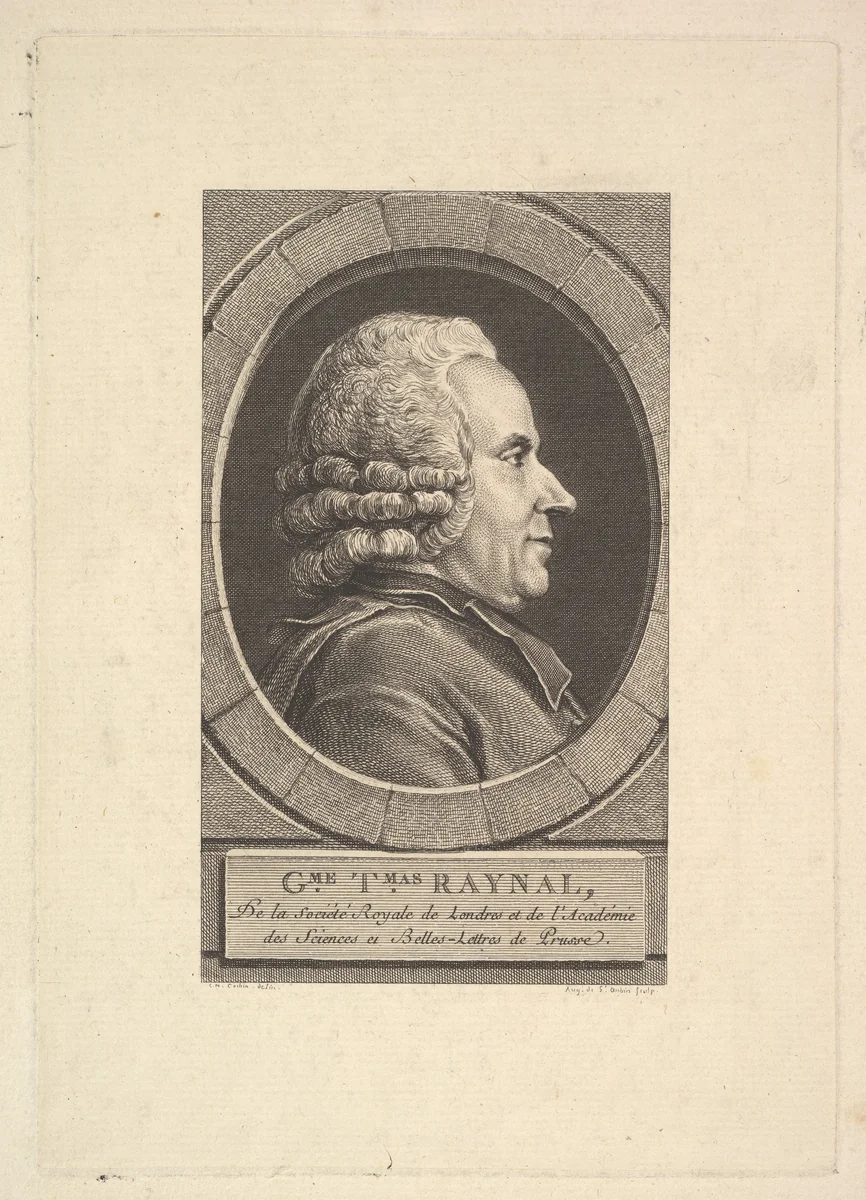 Portrait of Guillaume-Thomas Raynal by Augustin de Saint-Aubin, print, 1773