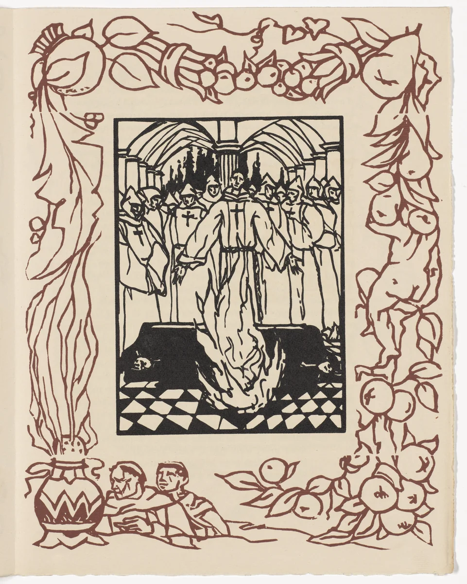 Plate (page 405) from Les Petites Fleurs de St. François (The Little Flowers of St. Francis) by Émile Bernard, illustrated book, 1928