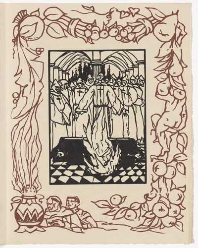 Plate (page 405) from Les Petites Fleurs de St. François (The Little Flowers of St. Francis) by Émile Bernard, illustrated book, 1928