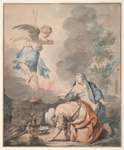 The Sacrifice of Manoah by Aert Schouman, drawing, 1741