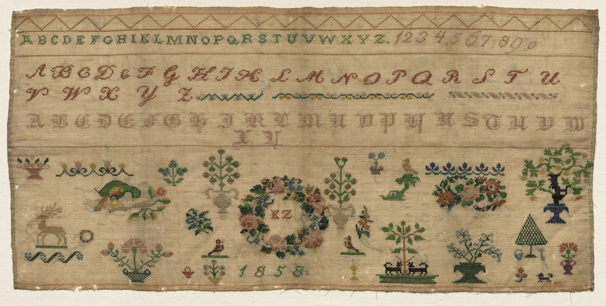 Sampler by Celia Kestenbaum Grossman, other, 1858