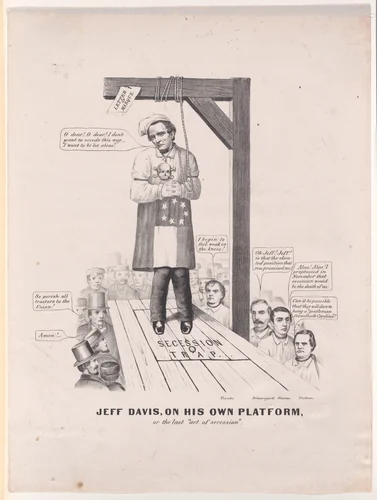 Jeff Davis on His Own Platform, or the Last "Act of Secession" by Currier & Ives, print, 1861-1862