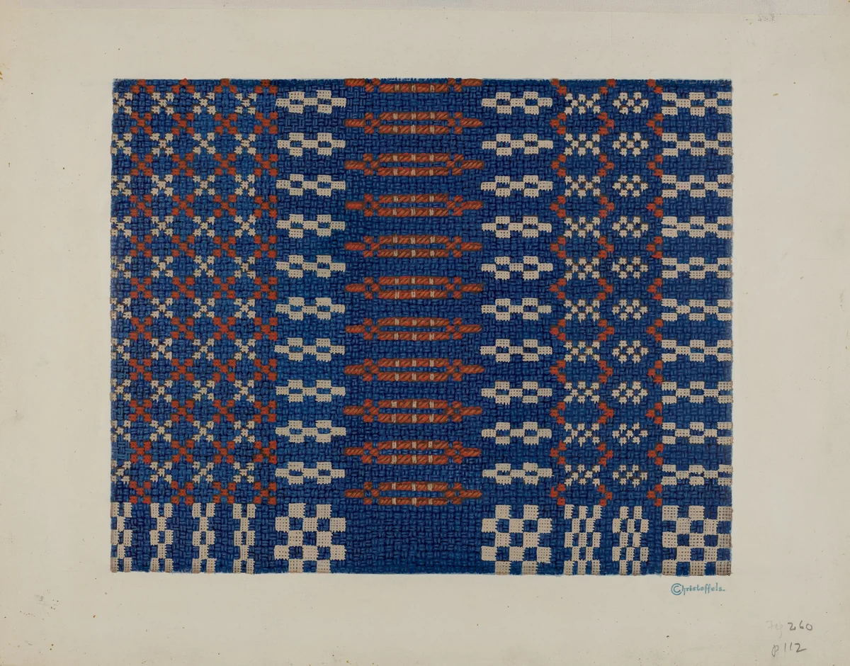 Coverlet by Cornelius Christoffels, index of american design, 1940