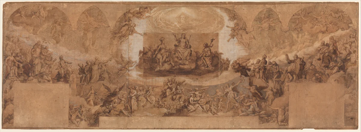 Paradise by Federico Zuccaro, drawing, 1565-1577