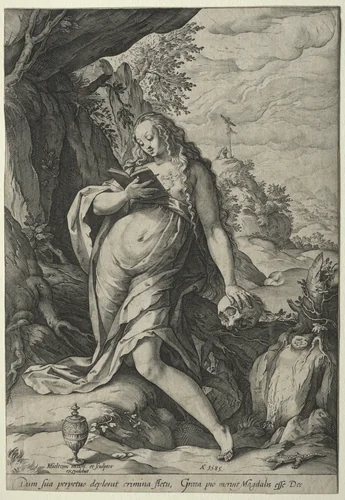 The Magdalen in Penance by Hendrick Goltzius, print, 1580-1590
