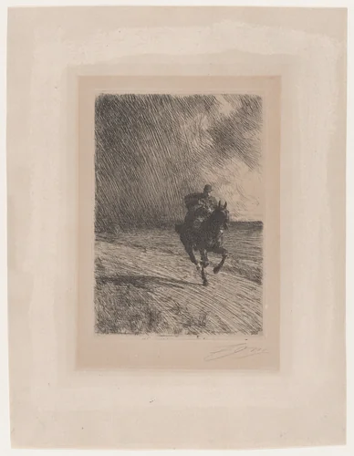 Storm by Anders Zorn, print, 1891