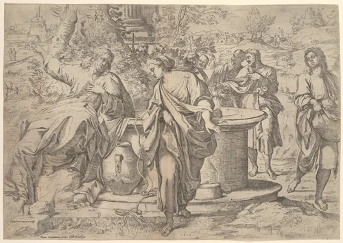 Christ and the Samaritan Woman by Francesco Brizio, print, 1595