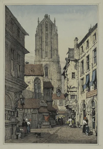 Facisimilies of Sketches made in Flanders and Germany: Dome, Francfort by Samuel Prout, print, 1828-1838