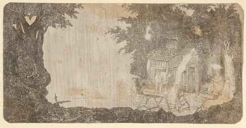 St. Joseph Charpentier (St. Joseph, Carpenter) by Rodolphe Bresdin, print, 1839-1885